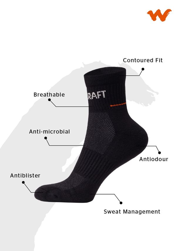 Wildcraft Unisex PU Low Ankle Socks | Assorted - Free Size