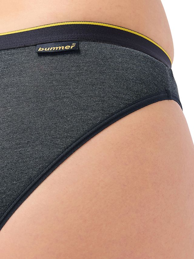 Bummer Women's Micro Modal Elastane Bikini Panties | Charcoal Melange - S