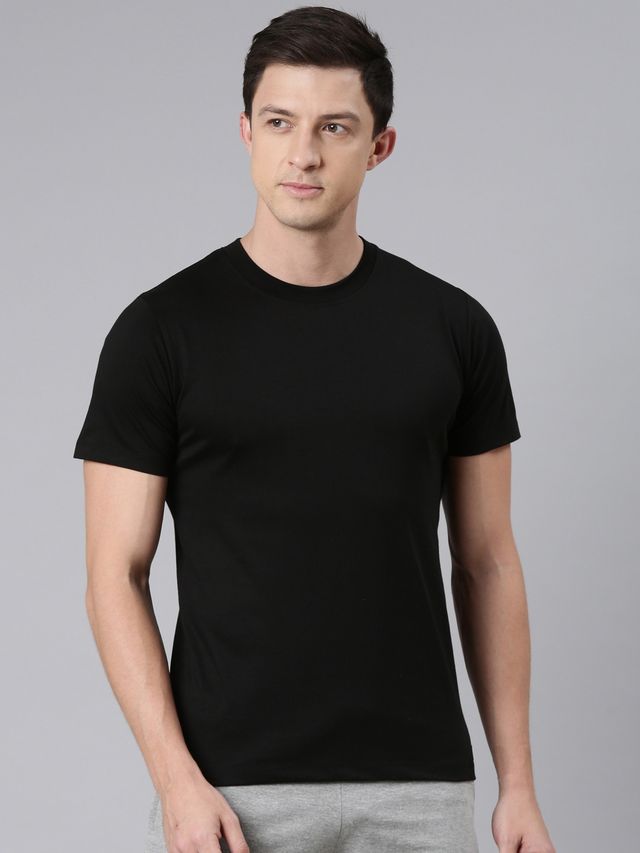 Rupa Jon Men's Round Neck T-Shirt Style | RJ 901 | Jet Black - XL