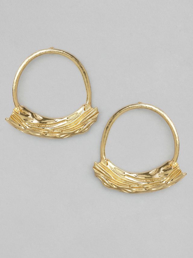 Rubans Gold-Toned Handcrafted Classic Drop Earrings