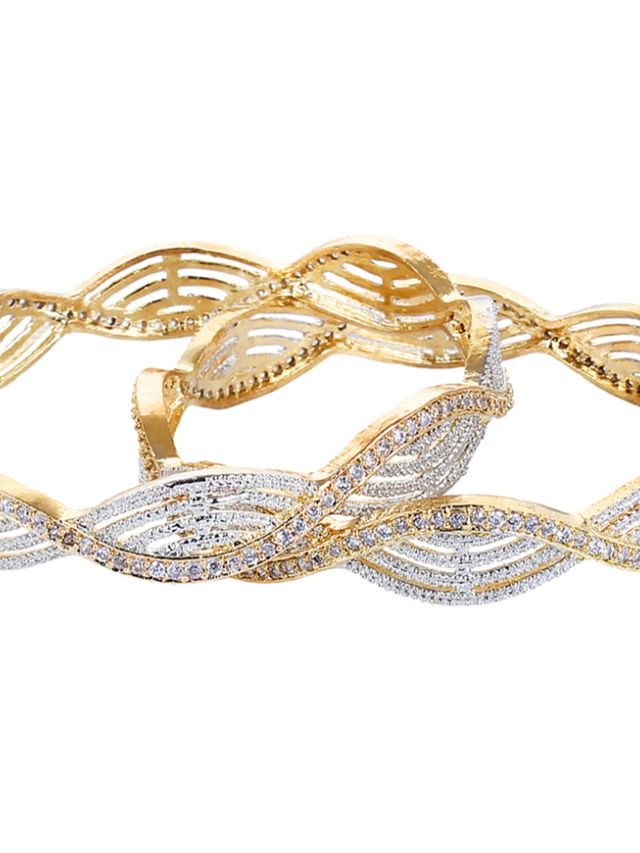 Youbella Traditional Jewellery Gold Plated And Ad Bangle Set For Women (Golden)(Ybbn - 9010B - 2.6)