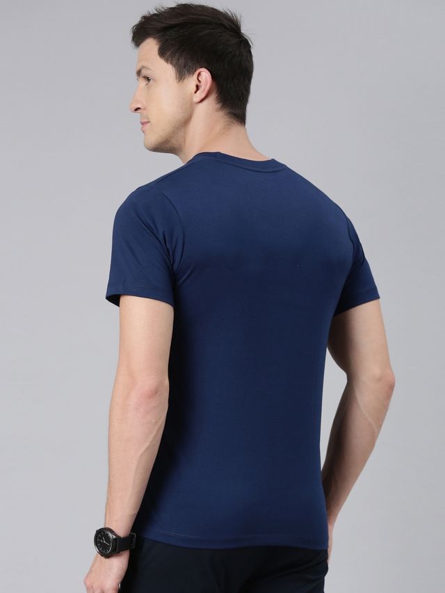 Rupa Jon Men's Round Neck T-Shirt Style | RJ 901 | Blue - L