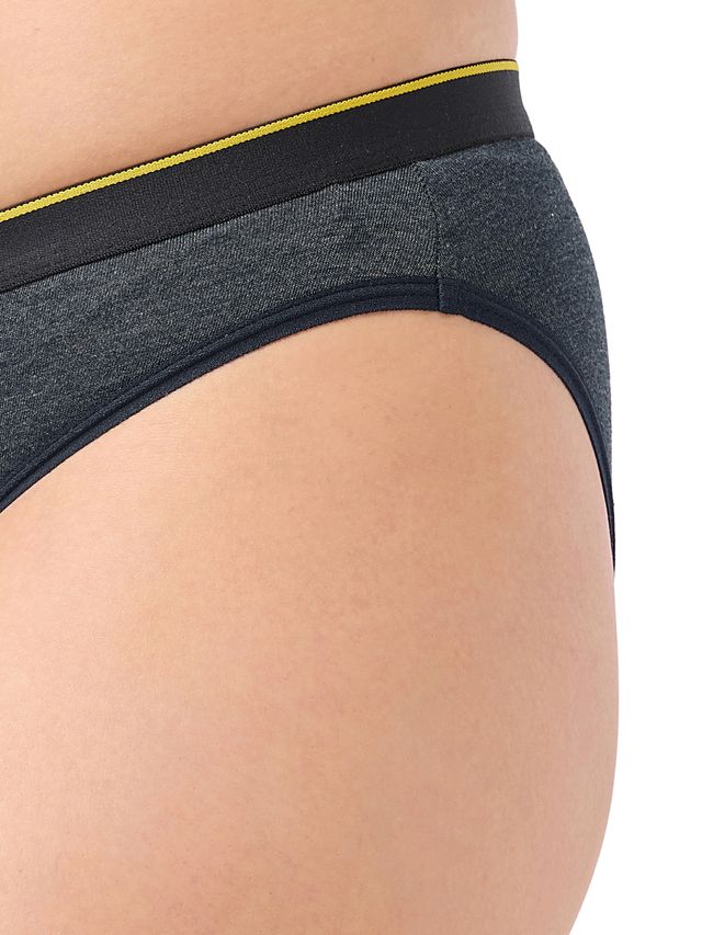 Bummer Women's Micro Modal Elastane Bikini Panties | Charcoal Melange - S