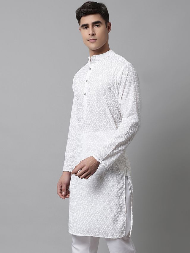 Jompers Men's Kurta | Ko 561 | White - M