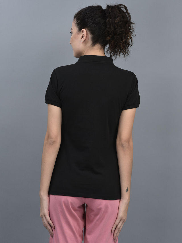 Dollar Women Polo T-shirt - Black | Premium Cotton | L