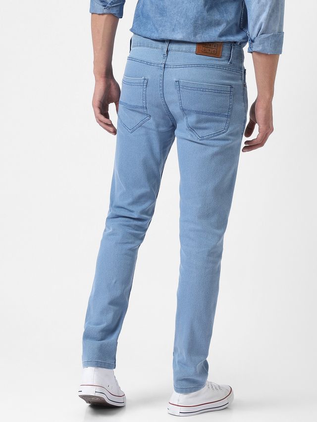 Urbano Fashion Men's Denim Jeans Slim Fit Stretchable | Ice Blue | 32