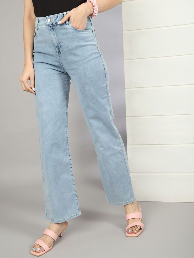 Freehand Women's Casual Wide Leg Jeans | Blue - 28