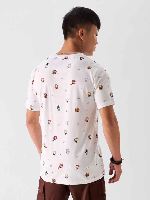 The Souled Store Men's Regular Harry Potter- Character Pattern T-Shirts | White | XL