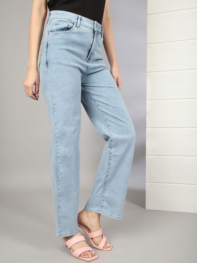 Freehand Women's Casual Wide Leg Jeans | Blue - 28