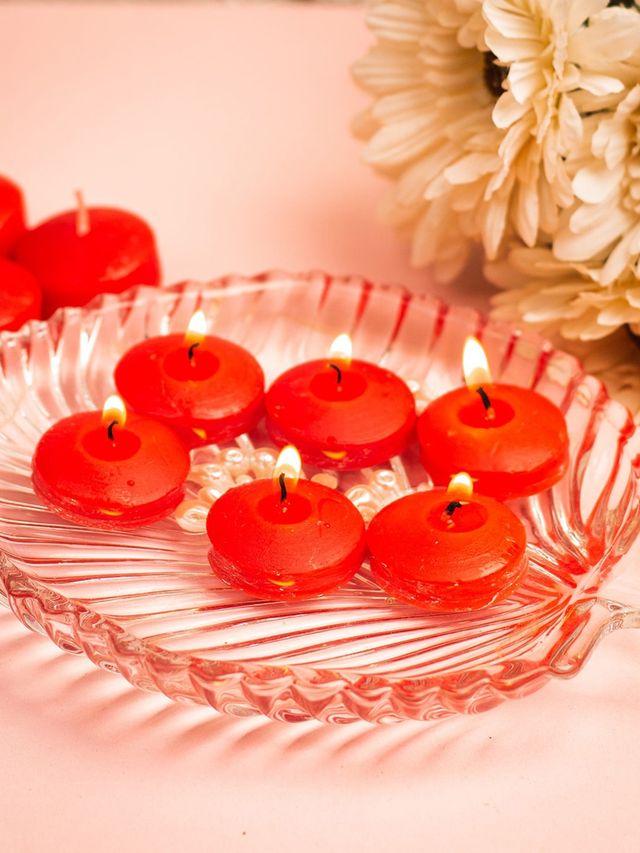 Samsidhi Scented Nugget (Rose) Floating Candle (12 Pieces)