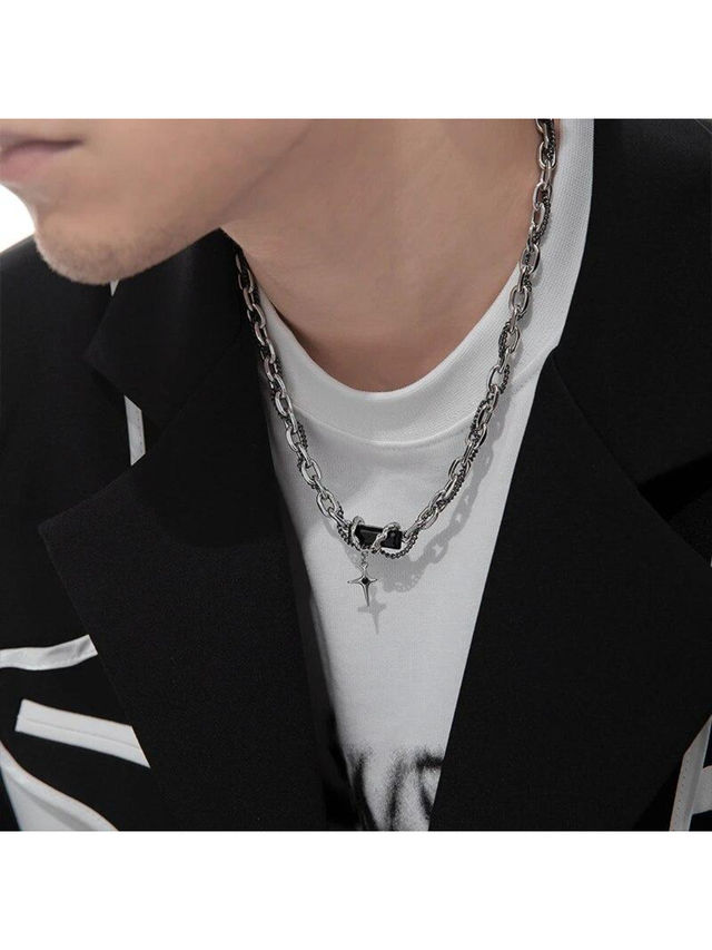 Salty Men Alpha Rugged Black Modern Chain
