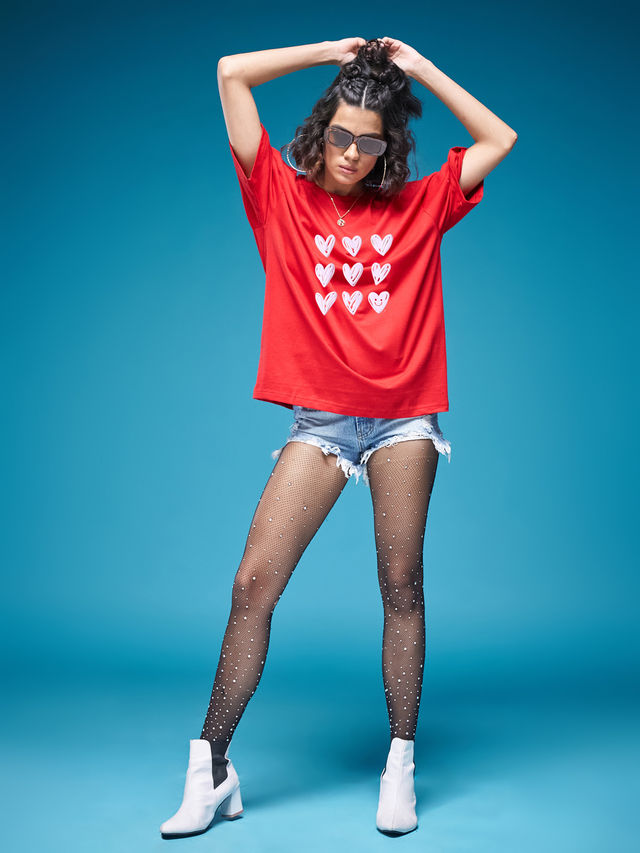 Buy Smartees Valentines Women's Tshirt | Red | XL Online - Price