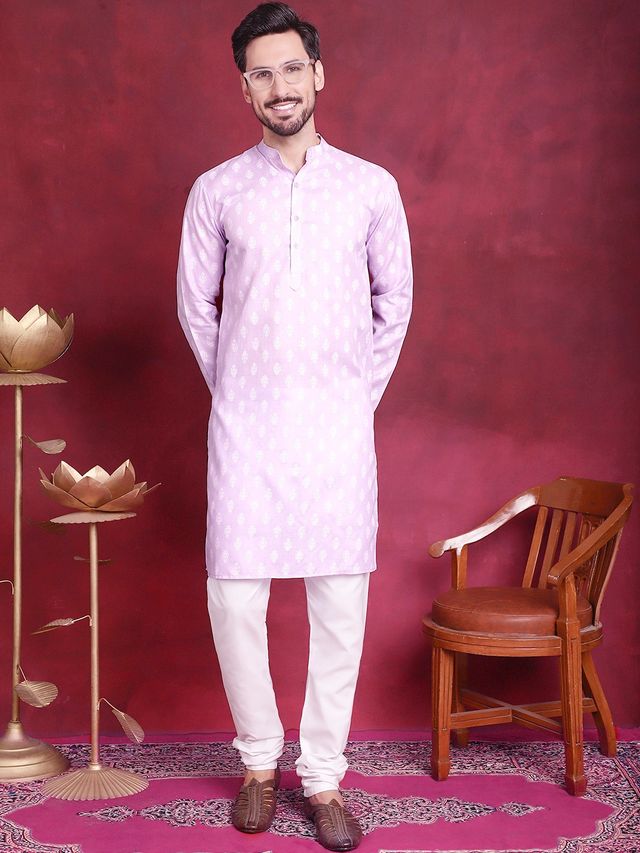 Jompers Men's Kurta | Ko 650 | Purple - S