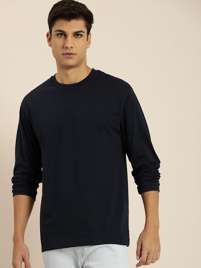Dillinger Men's T-shirt Long Sleeve Oversized | DMOVFS067NVY | Navy - L