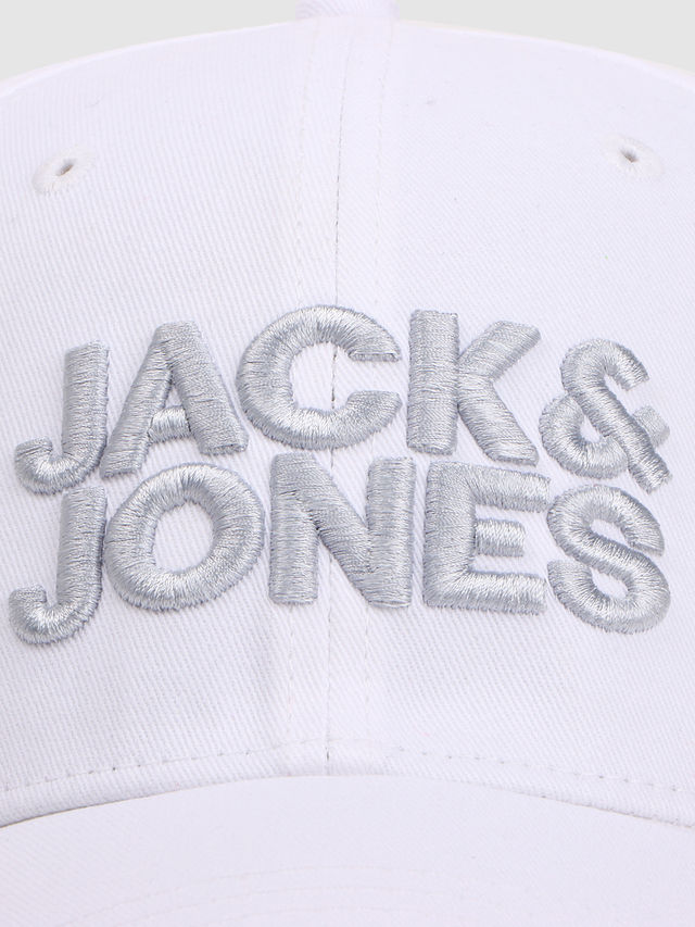 Jack & Jones Unisex Cotton Baseball Cap | White - One Size