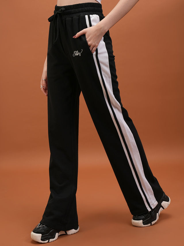 Tokyo Talkies Women's High Waist Wide-Leg Full-Length Track Pant