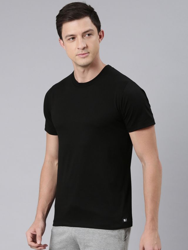 Rupa Jon Men's Round Neck T-Shirt Style | RJ 901 | Jet Black - XL
