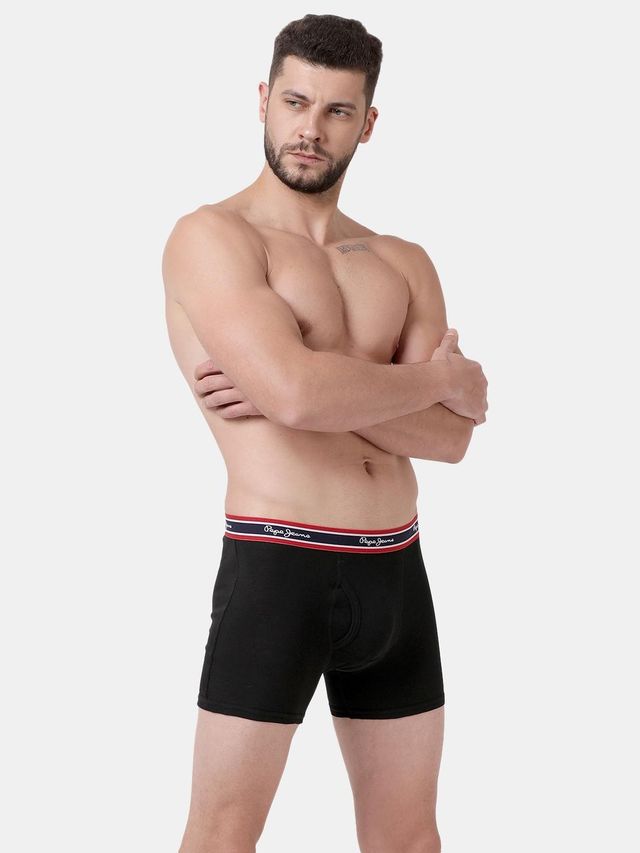 Pepe Jeans Cotton Men's Trunks - M | Sweat-resistant | Solid | Black