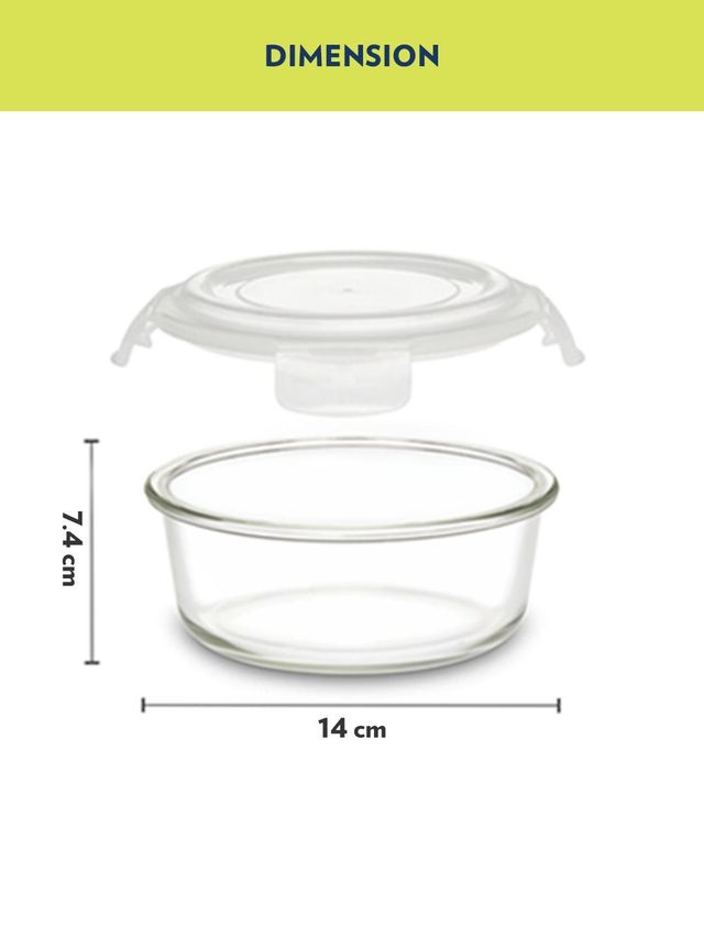 Borosil Klip-N-Store Lunch Box With Bag, Set Of 3 (400 Ml Each) Microwavable, Office Tiffin, Blue