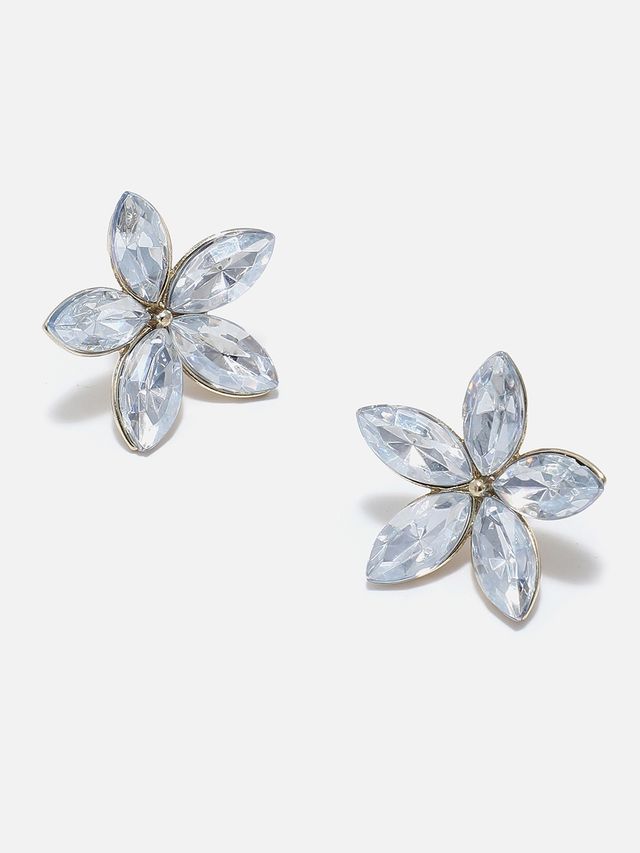 Sohi Silver Plated Designer Stone Stud For Women's