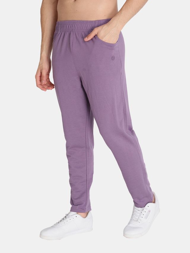 Chkokko Men Solid Casual Track Pant Regular Fit Lower With Pocket Purple Size - S