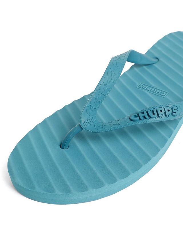 Chupps Unisex Imported Banana Leaf Monocrome Blue Lightweight Flip Flops & Slider - Size- UK 5