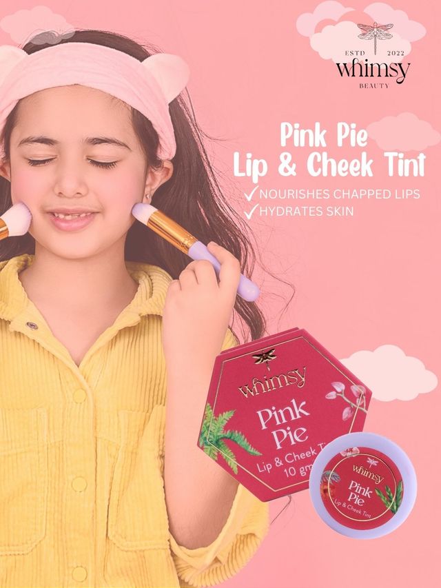 Whimsy Natural, Safe, Non Toxic Lip & Cheek Tint For Teen And Preteen Girls (Pink Pie)