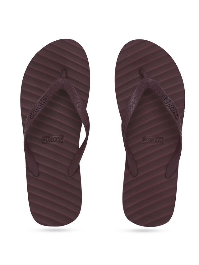 Chupps Women's Banana Leaf Monocrome Red Flipflop - UK 4