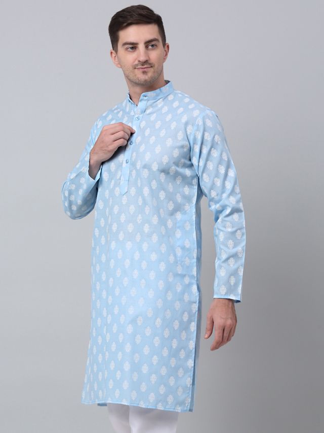 Jompers Men's Kurta | Ko 650 | Sky - XL