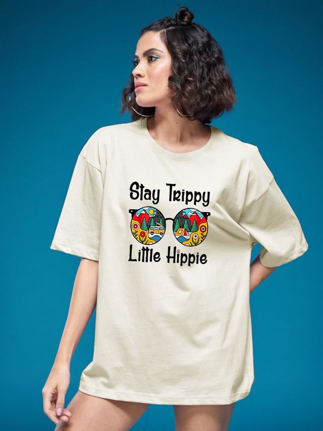 Smartees Womens Oversize Printed T-shirt | WW - 2032 | Skin | M