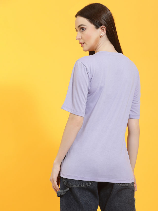 Rigo Women Oversized T-shirt | Light Purple - M
