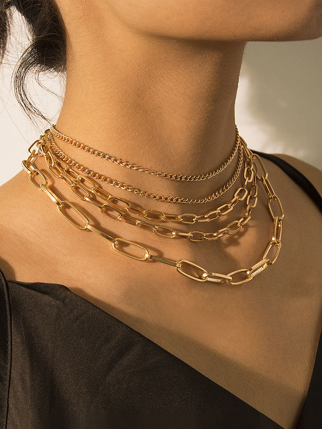 Yellow Chimes Women Gold-Plated Statement Layered Necklace