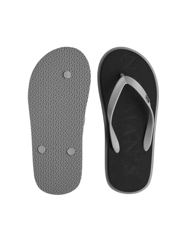 Neemans Unisex Eco Classic Slippers | Black with Grey - UK 8
