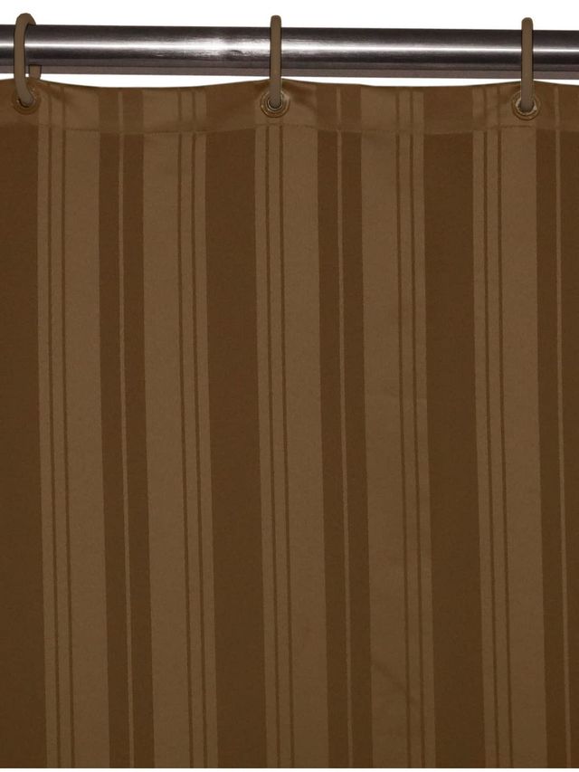 Lushomes Shower Curtain - Coffee | Striped Thin Stripe | Waterproof | 12 Eyelets | 6 x 6.5 ft