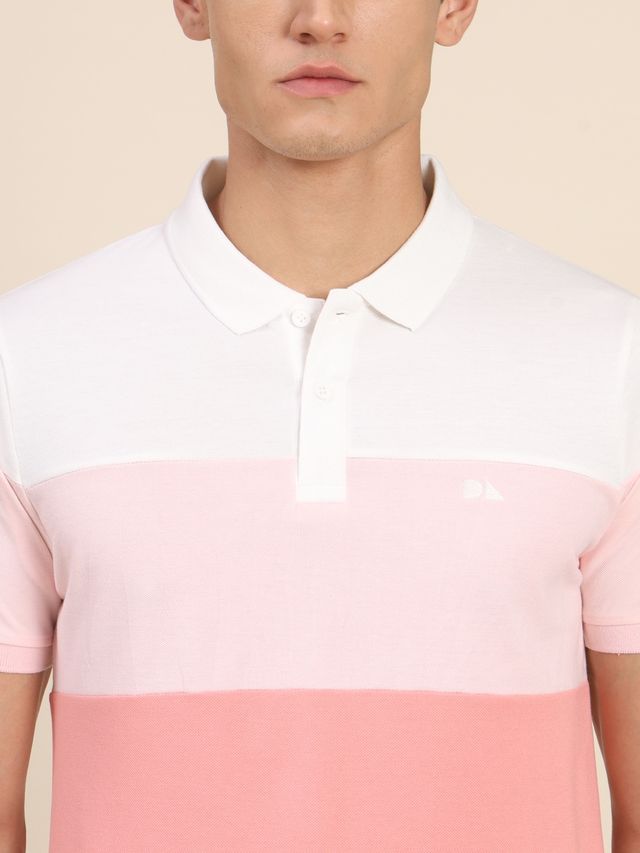 Dennis Lingo Men's Colourblocked Polo Collar Regular Fit T-shirt | Multicolor | S