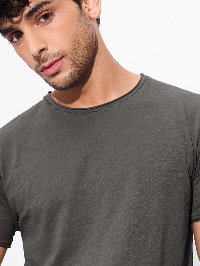 The Souled Store Men's Regular Rockstar T-Shirt- Graphite Grey T-Shirts | Grey | 2XL