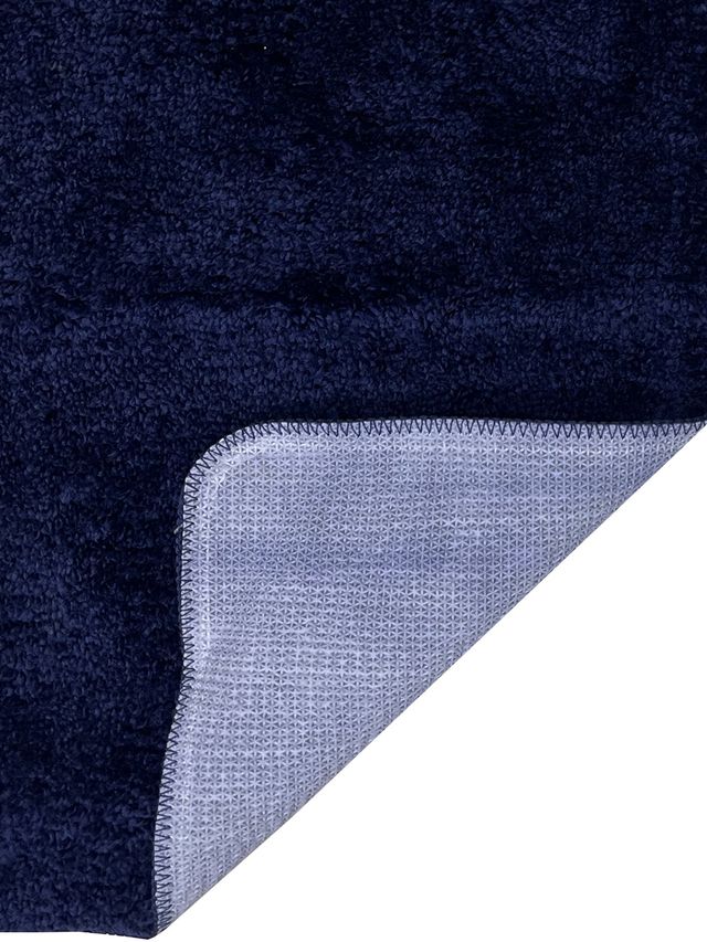 Bianca Soft Cotton Anti Slip Bath Mat | Medium | Benz Solid | Navy Blue