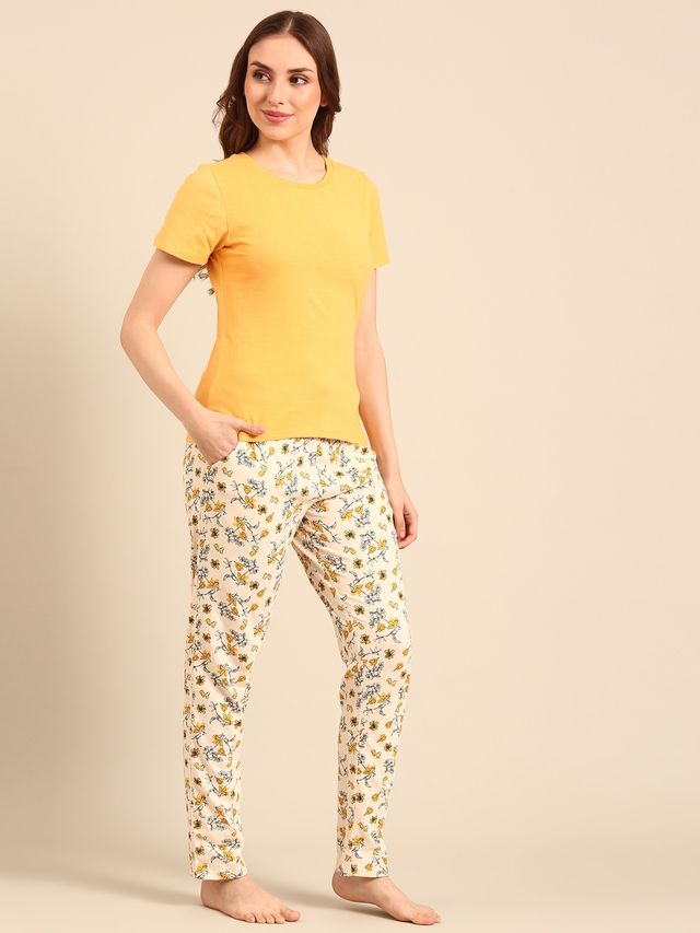 Pepe Jeans Premium Cotton Night Suit | Soft And Comfortable, Antique Floral, L