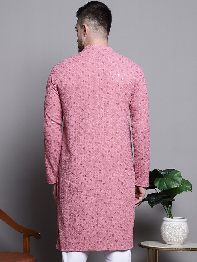 Jompers Men's Kurta | Ko 5006 | Coral - L