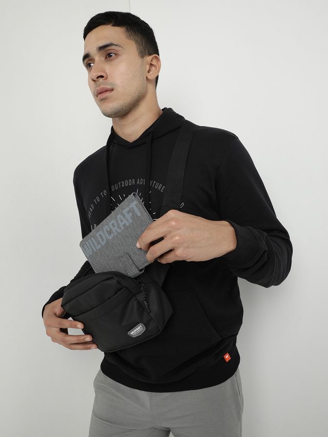 Wildcraft Men's Solid Faux Leather Passport Holder | Grey - L