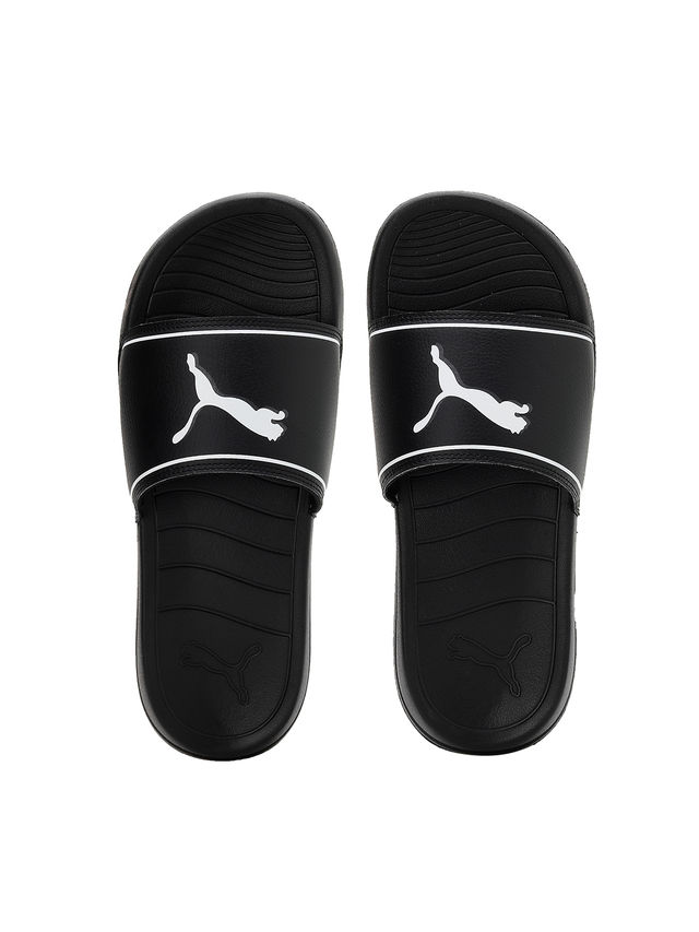 Puma Marine Unisex Slides | Black- White-Castlerock | Size - UK 8
