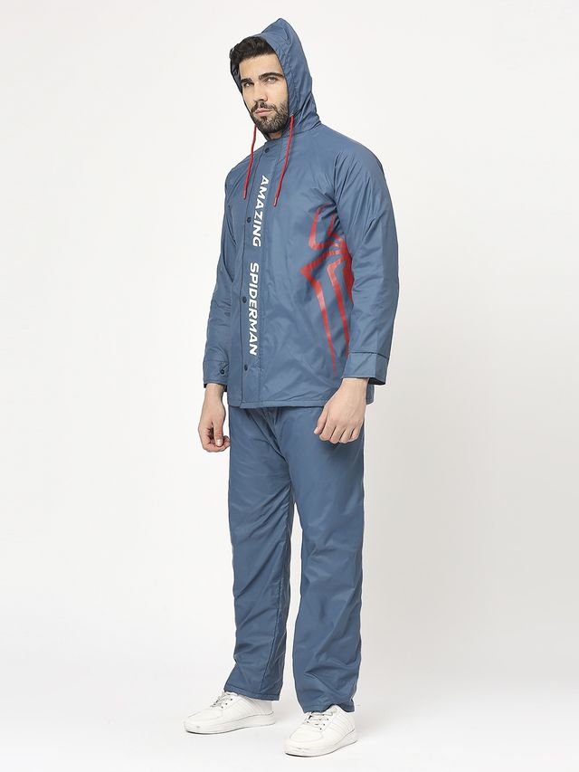 Citizen Reversible  Raincoat  With Pant Marvel Series Spiderman- Blue - CRO3-2XL