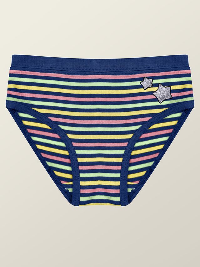 XY Life Hipsters for Girls, Tencel Modal, Antimicrobial - Multi Stripes | 11-12Y| Pack Of 3 Panty
