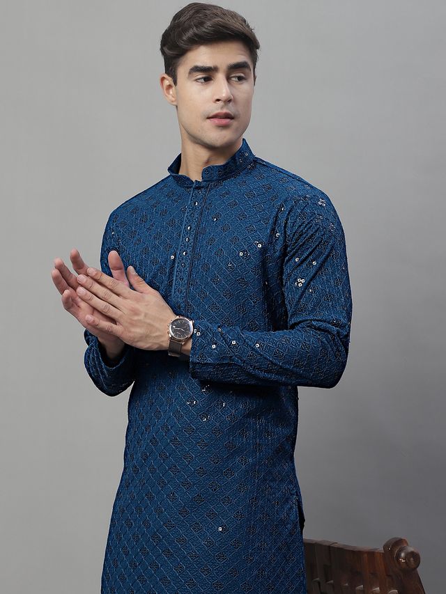 Jompers Men's Kurta | Ko 695 | Peacock - M