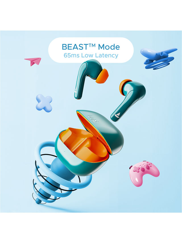 boAt Airdopes 155 Tws Earbuds W/ 40h Playtime, in-ear Detection, Quad Mics Enx Tech(Active Teal)