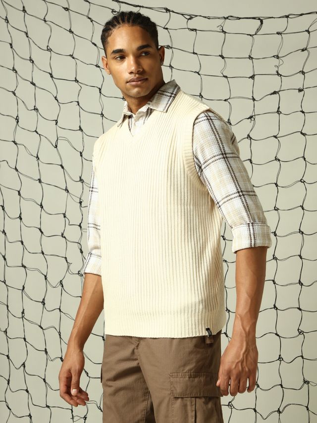 Hubberholme Men's Striped Pullover | Cream - M