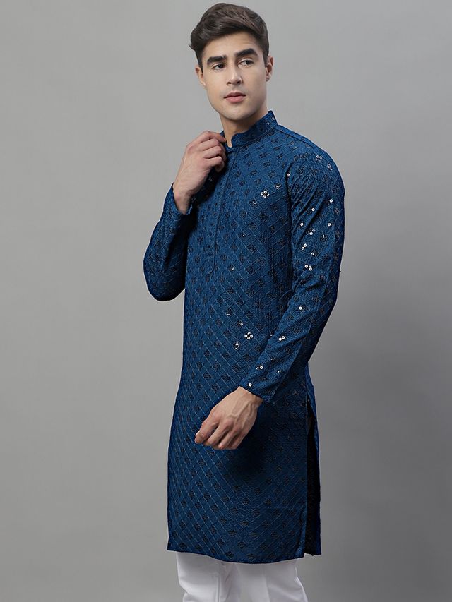 Jompers Men's Kurta | Ko 695 | Peacock - M