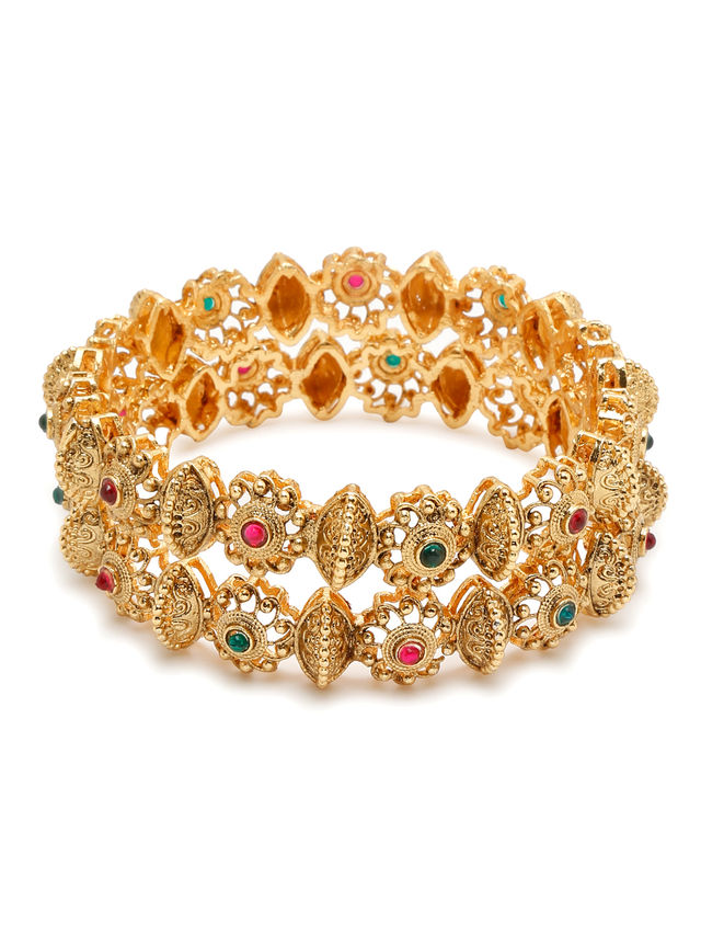 Youbella Jewellery For Women Gold Plated Bracelet Bangles For Women(Ybbn - 92141 - 2.4)