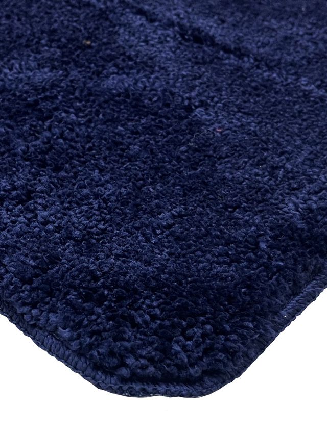 Bianca Soft Cotton Anti Slip Bath Mat | Medium | Benz Solid | Navy Blue