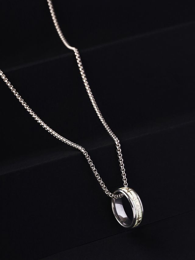 Priyaasi Men's Stainless Steel Ring Pendant And Chain (Bd-Ch-10129)